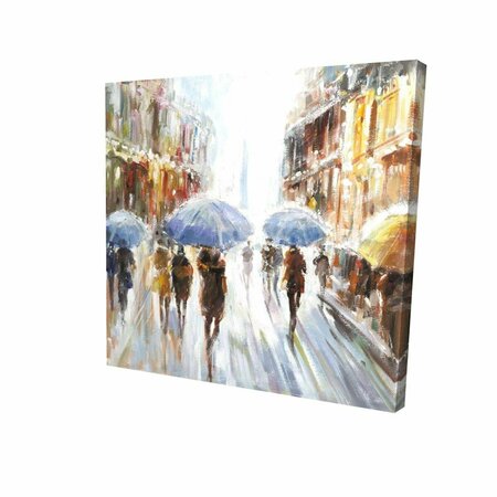 FONDO 16 x 16 in. Abstract Rain in the City-Print on Canvas FO2789106